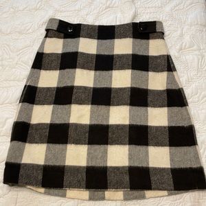 Black and white checkered skirt